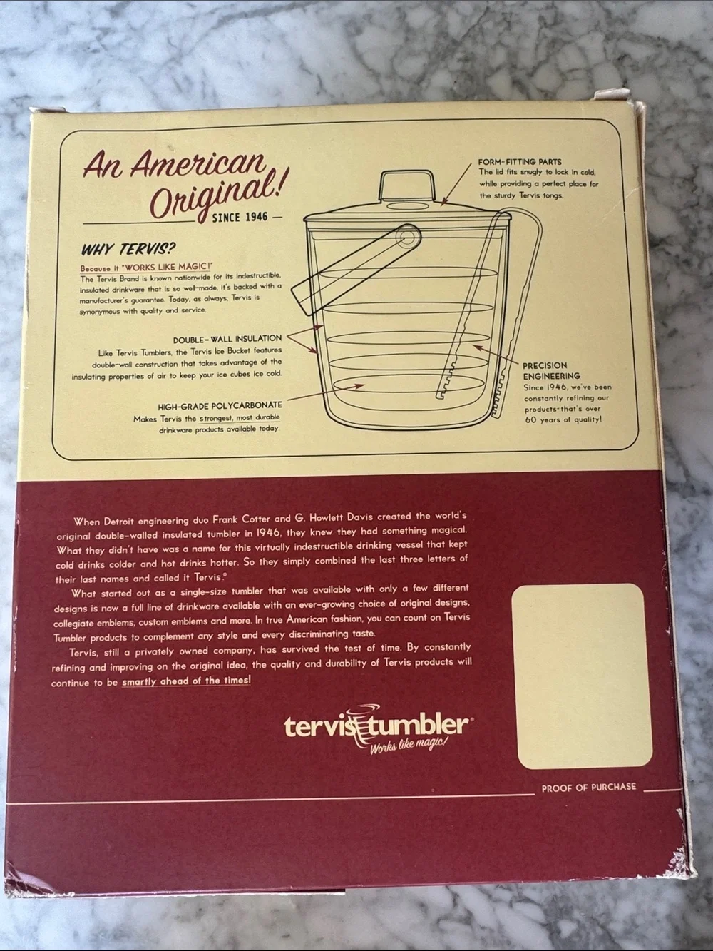 Tervis Tumbler ice bucket & tongs, with moose design, vintage in box, NWT
